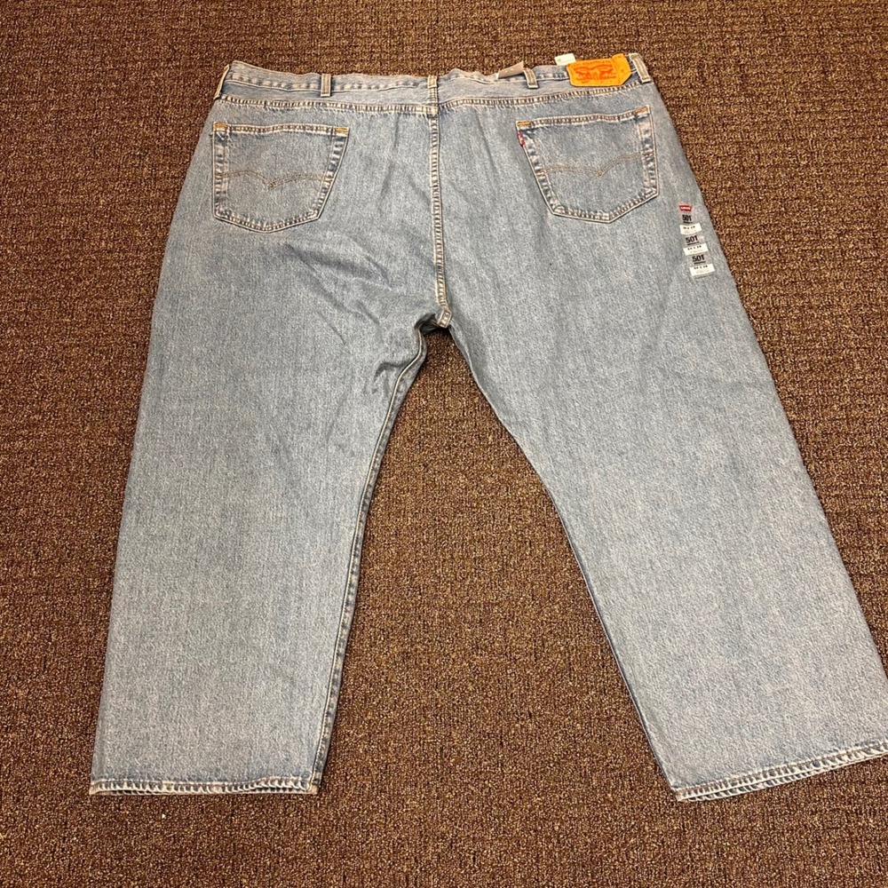 Levis 501 Originals Jeans Mens Size‎ 54x28 Button Fly Light Wash Straight NWT - Picture 3 of 7